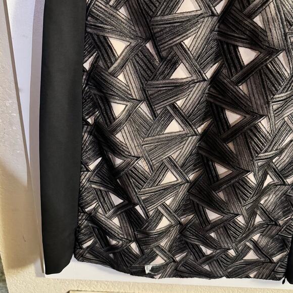 NWT Diane Von Furstenberg Reona Geometric Sheath Dress Size 10 Black Tan - Picture 6 of 12